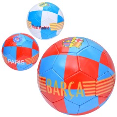 Мяч футбольный размер 5, ПВХ 1,6мм, 260-280г, 3вид(клубы), в п/е /30/