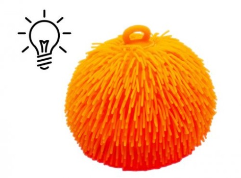 Игрушка антастресс Гигантский волосатый шар, 20 см, оранжевая