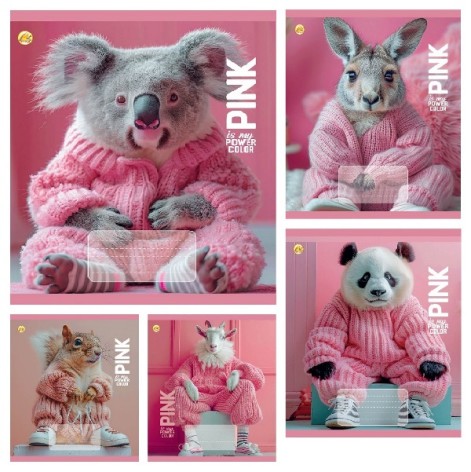 Тетрадь 24 арк. клетка Твердая ТА51303 PINK, 20/320 цена за 20 шт.