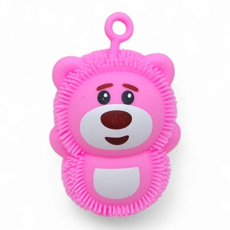 Іграшка-антистрес Ведмежа, з підсвічуванням рожевий