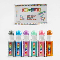 Крапкові маркери 6 кольорів, пастельні, золотий, срібний, об'єм маркера 60 мл, кор. 