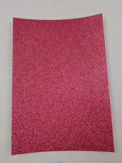 Цветная ЭВА пена с глиттером (Фоамиран) А4, GL-EVA-1-ADH-037, 21х29,7 см, 1,6 мм 5 листов, красно-розовый