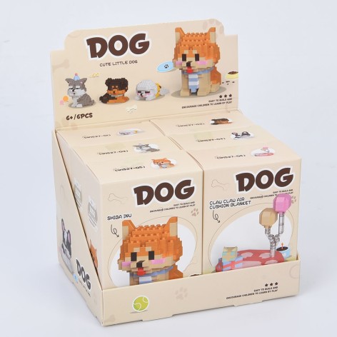 Конструктор собака, от 148дет, 6видов (1вид-килимок), в кор-це, /48/288/6шт в кор. 16,5-11,5-13см