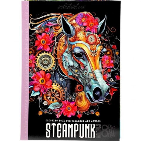 Раскраска "Животные в стиле Стимпанк"