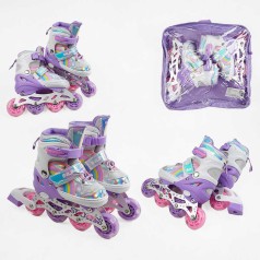 Роликові ковзани 29-33 розмір, колеса PU, колір - фіолетовий Inline Skate 31690-S