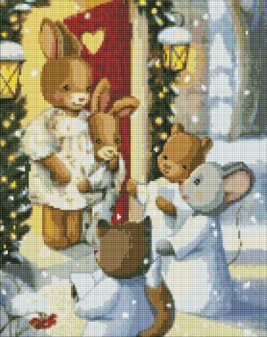 Алмазная мозаика - "Магия колядок" с голограммными стразами (AB) ©tanya_bonya, 40х50см