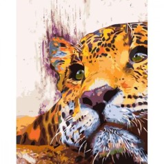 Картина по номерам Мечтательный хищник Strateg с лаком и уровнем размером 40х50 см (VA-1839)