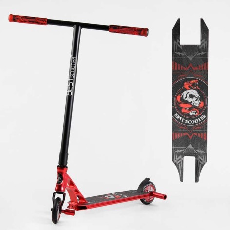 Самокат трюковый "Best Scooter" (HIC-система, ПЕГИ, алюминиевый диск и дека, АНОДИРОВАННАЯ КРАШИВАНИЕ, колеса PU, d = 110 мм, ширина руля - 60 см)