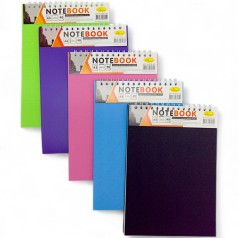 Блокнот А5, 40 л., пластик, пружина сверху (микс видов)