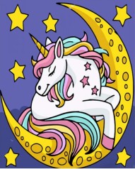 Набор для росписи по номерам Сон единорожка Strateg размером 30х30 см (ES152)