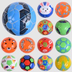М'яч футбольний розмір №2, мікс видів, вага 100 грам, матеріал PVC, балон гумовий