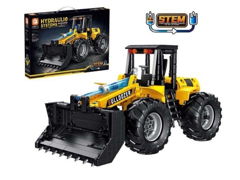 Конструктор “Бульдозер”, 541 деталь, гідравлічний механізм, гумові шини, в кор. 