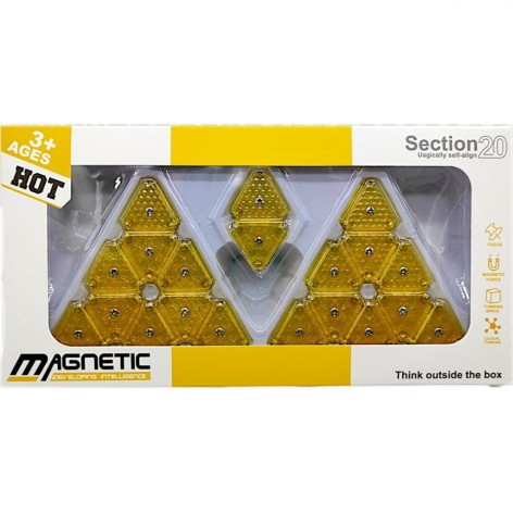 Конструктор магнитный "Magnetic" (20 дет), желтый.