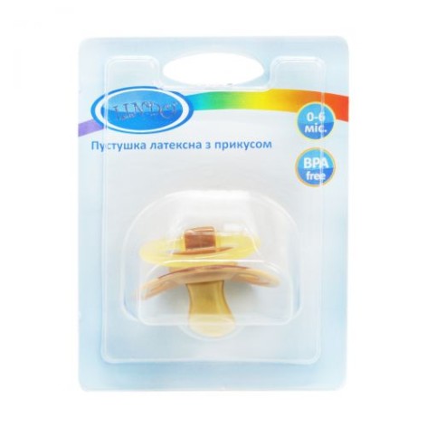 Пустушка з прикусом. 0-6 міс. (коричневий)