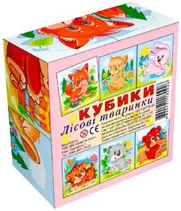 Кубики "Зверушки", 4 кубика