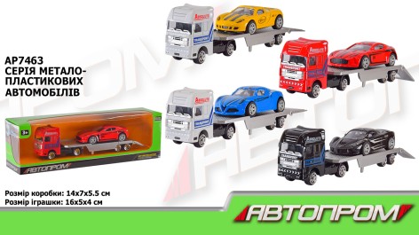 Трейлер мет. АВТОПРОМ с машинкой, корр. 25*6*7см 