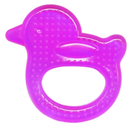 Прорезыватель для зубов с водой утка фиолетовая