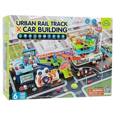 Парковка T 103-55 Y руль на батарейках, песни англ. языком, звуковые эффекты, автоматический лифт, в коробке