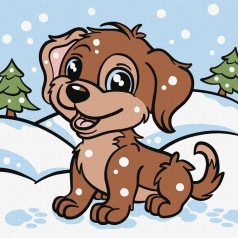 Набір для розпису по номерах для дітей "Грайливий песик" 25х25 см