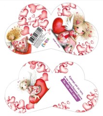 Листівка вітальна ЛВО25-18 Валентинка 173х94мм, ціна за 10 шт. //