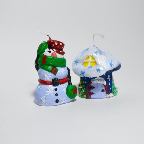 Набір для розпису свічок Riviera Blanca "Сніговик та Хатинка" (СК-03)