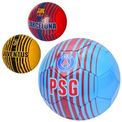 Мяч футбольный размер5, ПВХ1,6мм, 300-320г, 3 цвета(клубы) /30/