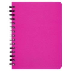 Книжка записна на пружині "BRIGHT" А6, 60арк., клітинка, пластикова обкладинка, рожевий