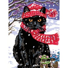 Картина за номерами "Кіт з мишами" 30х40 см