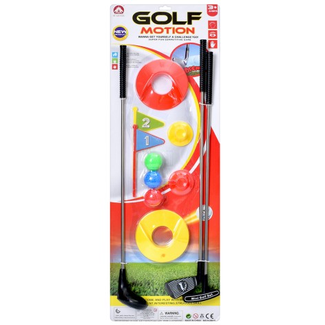 Набір дитячий ігровий Гольф (3 ключки, 3 м'ячика, 2 лунки, 2 прапорця) MR1416