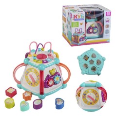 Музыкальный Барабан-сортер 7 граней, пианино 4 режима, подсветка клавиш, в коробке