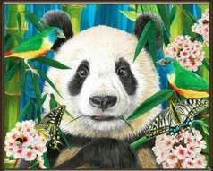 Набор для творчества алмазная картина Рай для панды Strateg размером 30х40 см кв (HEG86898)