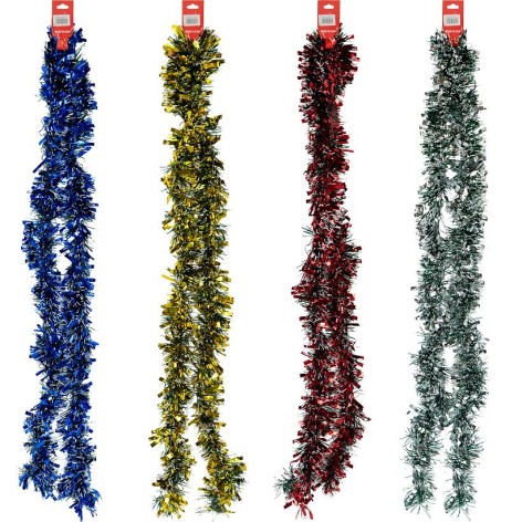 Дождик новогодний цветной 2м, диаметр 9см, набор из 10 штук 6279-13(123423)