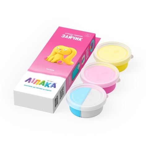 Набор самостоятельно твердеющего пластилина ЛИПАКА – ПУШИНЫЕ ЛЮБИМЫ: ЗАЙЧИК