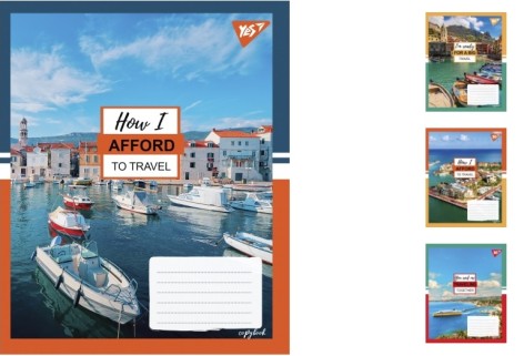 Зошит А5/18 в лінійку YES Travel, зошит учнівський 25шт. в уп.