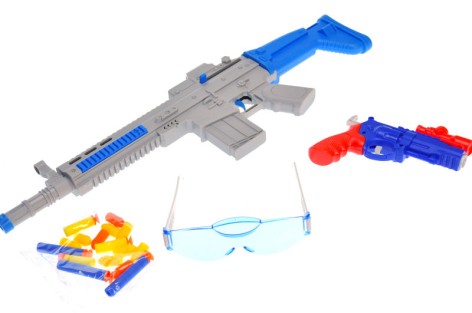 Набір дитячої зброї на поролонових патронах у коробці 37*16*5 см