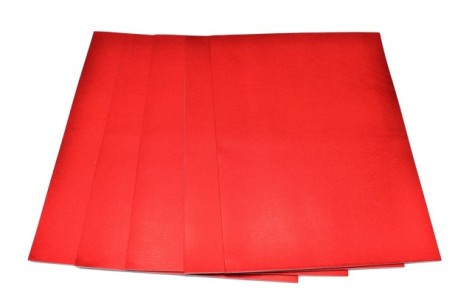 Цветная ЭВА пена из металлизированная (Фоамиран) А4, МТ-EVA-001, 21х29,7 см, 1,80 мм 5 листов, красный