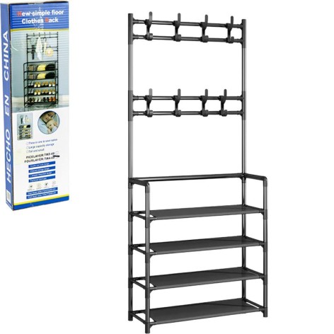 Стійка-вішалка 172*57*62см з 4 полицями для одягу та взуття TW4-60-1