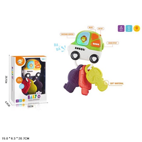 Брязкальце 503-21 легкова з ключиками батар.муз.світ.2кол.кор.20,7*6,3*15 