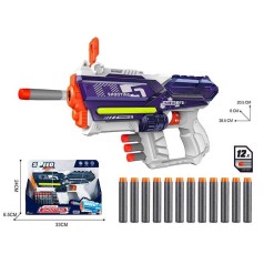 Пістолет ігровий, механічний принцип роботи, 12 м'яких патронів B179-1