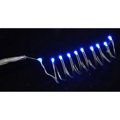 Электрогирлянда Yes! Fun LED-нить, 10 ламп, голубая, 0,55 м., 1 реж.мигания, серебрян.пров