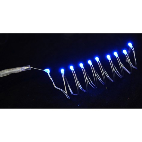 Електрогірлянда Yes! Fun LED-нитка, 10 ламп, блакитна, 0,55 м., 1 режим миготіння, срібні дроти