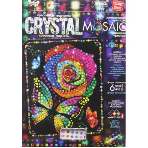 Набір для креативної творчості "CRYSTAL MOSAIC", "Роза з метеликом"