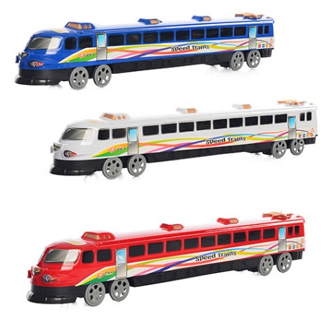 Поезд инерционный, на колесиках, 3 цвета, 36-6-4 см