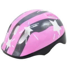 Дитячий захисний шолом для спорту, рожевий із зірочками