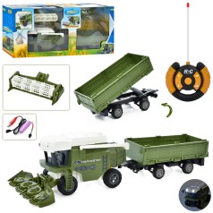 Р/В Комбайн 21см, аккумулятор, USB зарядка, резиновые колеса, прицеп, в кор-ку, 59-24-12см /9/