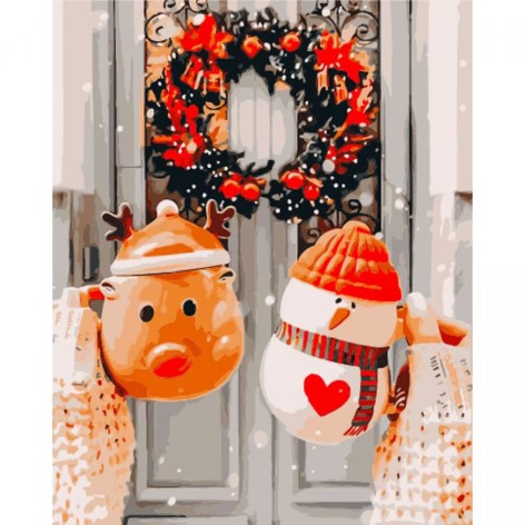 Набір для розпису по номерах Веселі шаки Strateg розміром 40х50 см (GS1558)