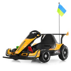Електрокарт M 6322EBLR-6 (1шт) р/к 2,4G, 2мотори150W, 1акум24V14AH, EVA, музика, світло, шкіра, жовтий