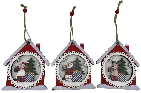 Новогодняя деревянная подвеска 