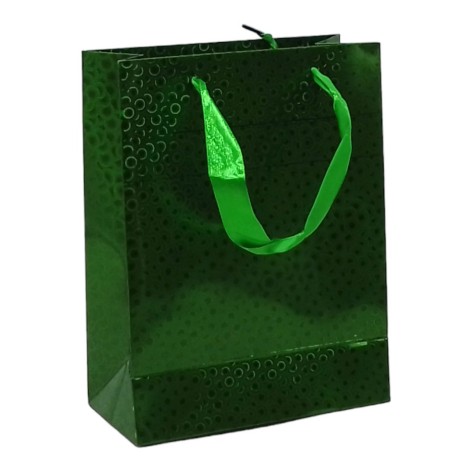 Пакет подарочный (23,5х8,5х18 см.), изумрудный.
