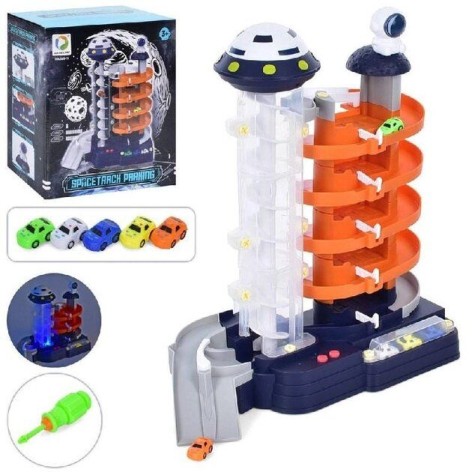 Гараж XDL588-11 5 поверхів, машинка 5 шт., муз., світло, бат